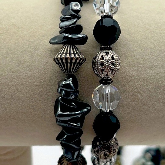 Abalone Shell Tassel Necklace & Beaded Bracelets Set Boho Chic Style Unique - Picture 5 of 13